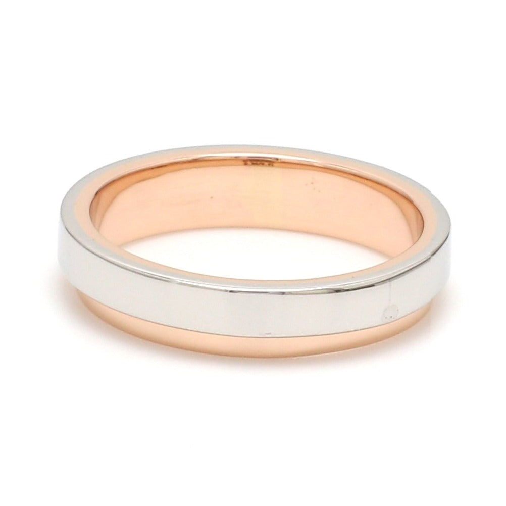 Platinum Love Bands with Rose Gold Step JL PT 925 - A   Jewelove.US