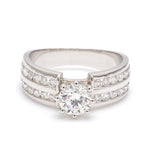 Load image into Gallery viewer, Designer 70-pointer Solitaire Ring with 2 Row Accent Diamonds JL PT 1015   Jewelove
