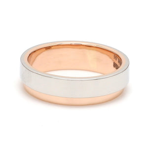 Platinum Love Bands with Rose Gold Step JL PT 925 - A   Jewelove.US