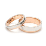 Load image into Gallery viewer, Platinum Love Bands with Rose Gold Step JL PT 925 - A   Jewelove.US
