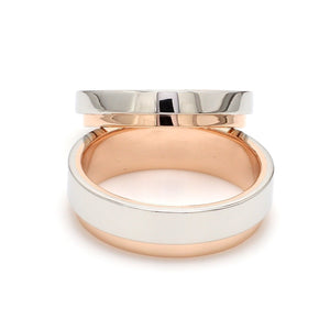 Platinum Love Bands with Rose Gold Step JL PT 925 - A   Jewelove.US