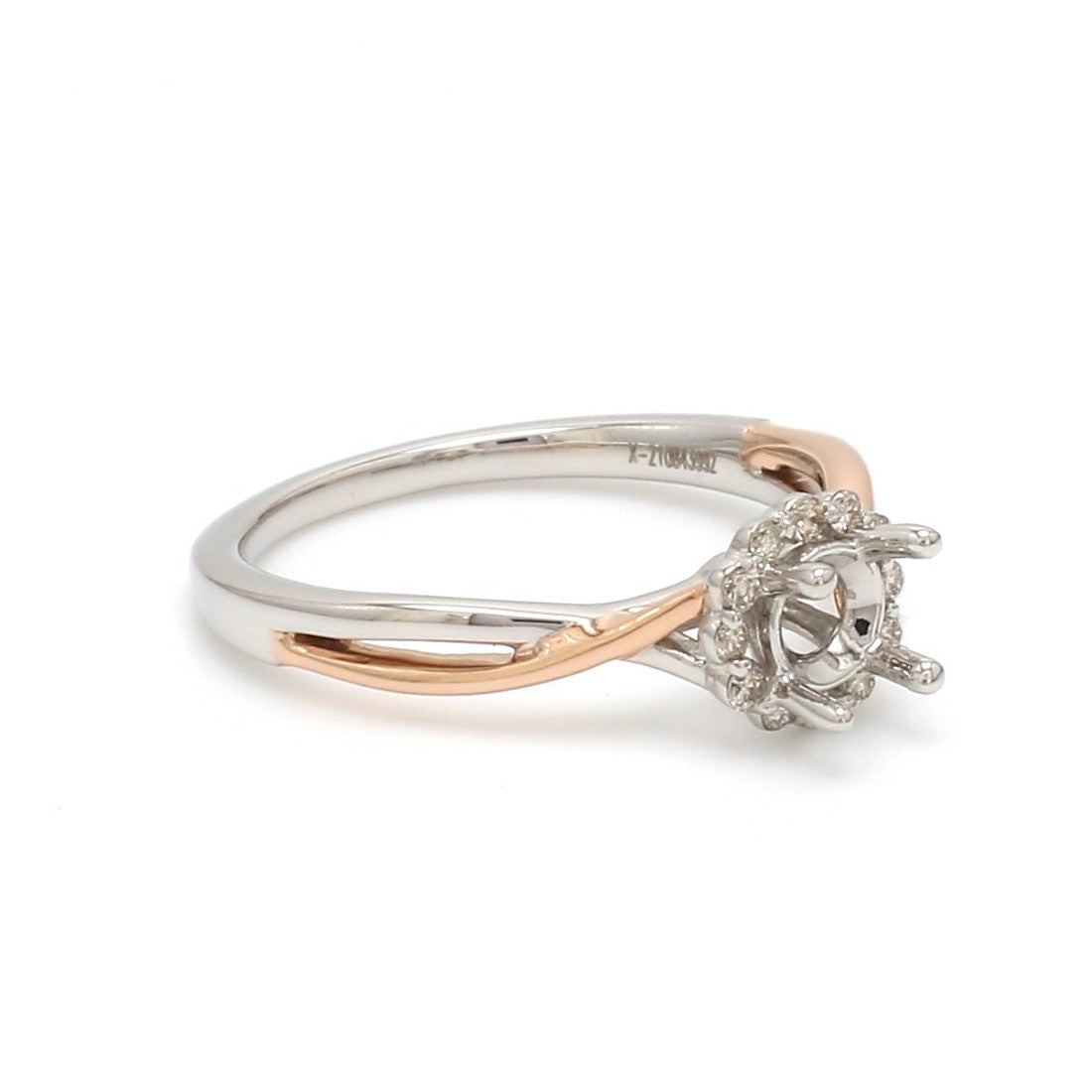 Platinum Rose Gold Solitaire Diamond Mounting JL PT 1144-M   Jewelove.US