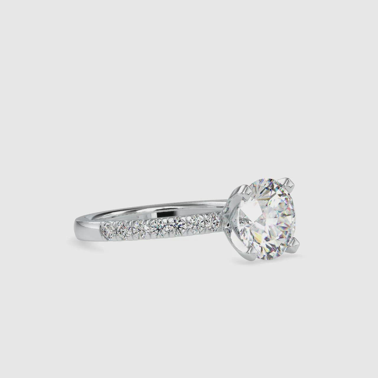 0.70cts. Solitaire Platinum Diamond Shank Engagement Ring JL PT 0114