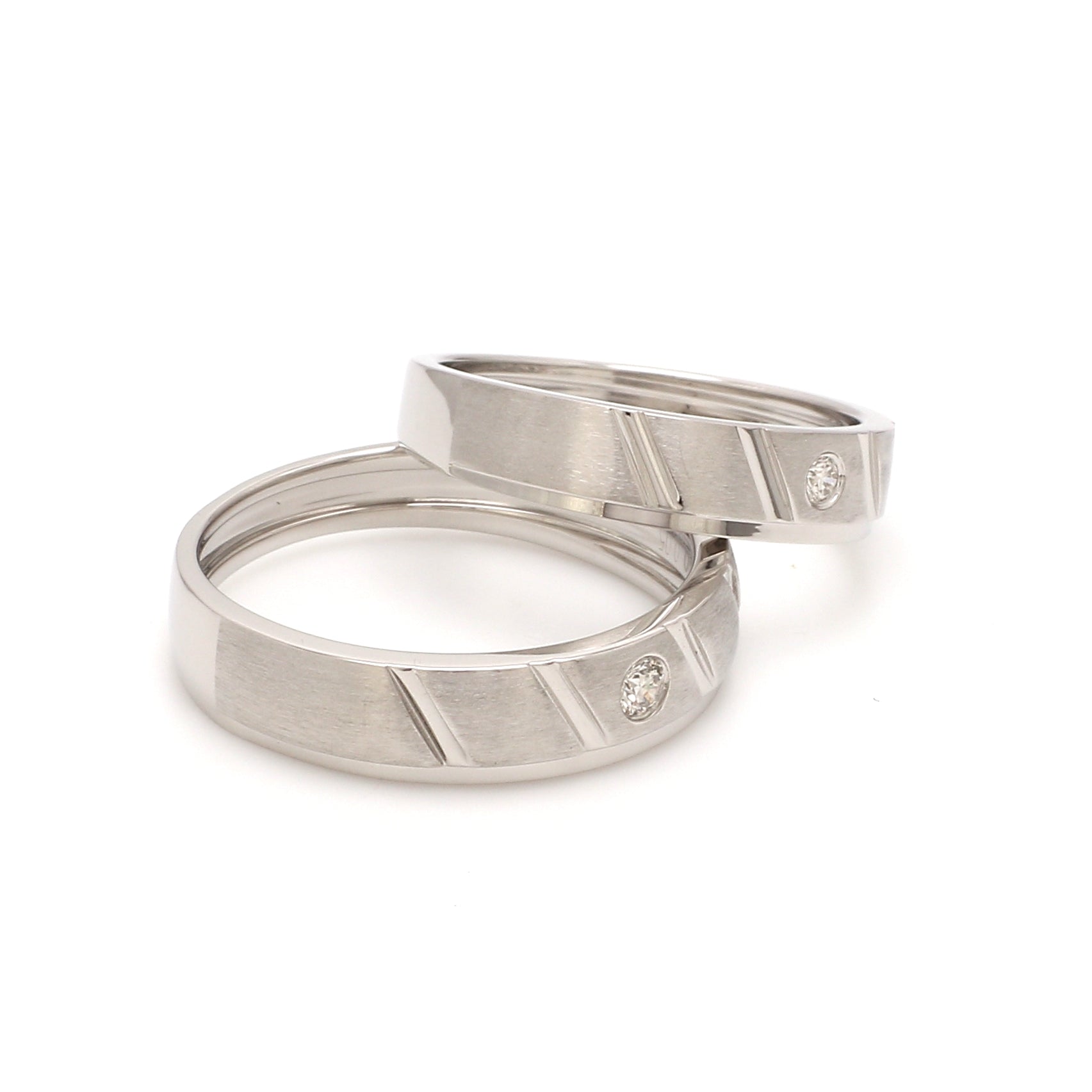 Designer Platinum Couple Rings with Diamonds JL PT 1125   Jewelove.US