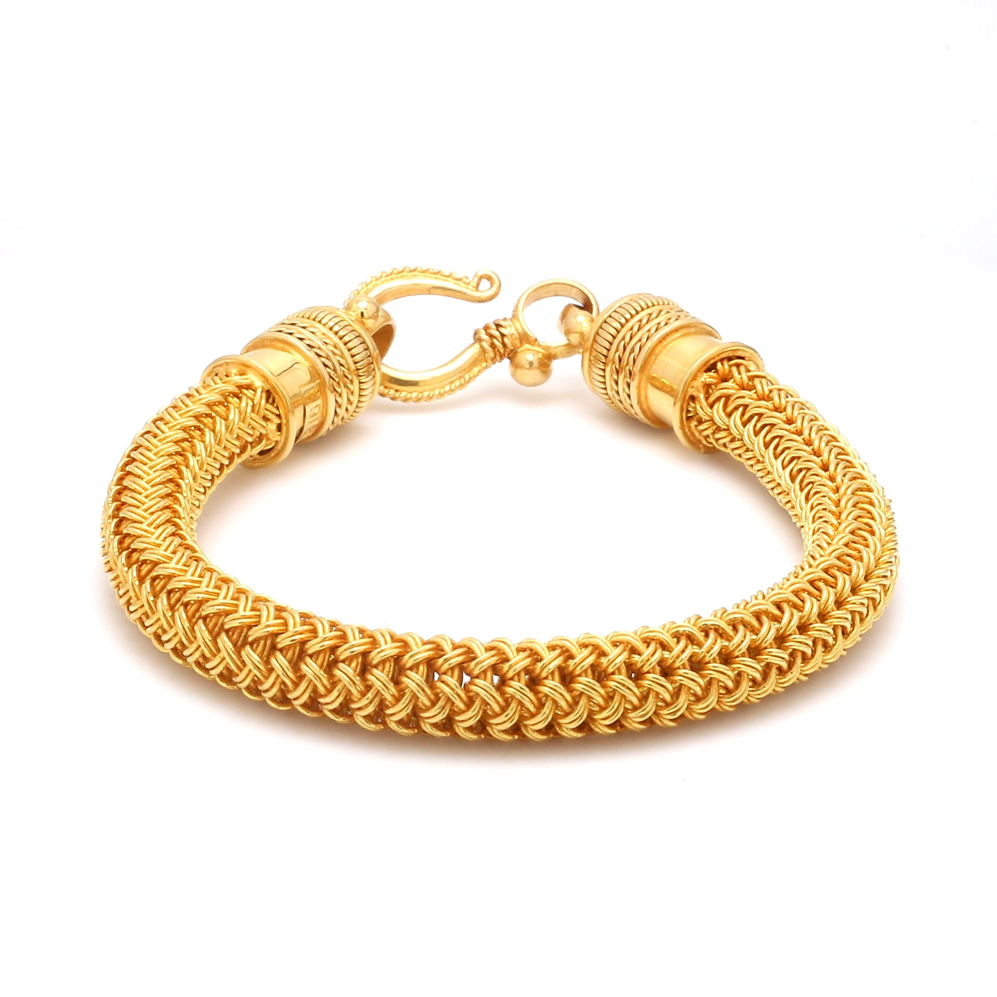22K Gold Aufinja Designer Two-tone Men's Bracelet – Ashok Jewellers Canada