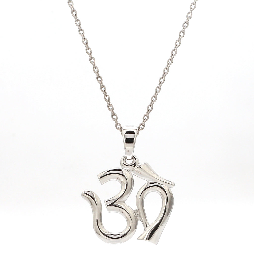 Plain Platinum Om Pendant JL PT OM - 2   Jewelove.US