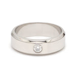 Load image into Gallery viewer, 7mm Designer Single Diamond Platinum Band Hi-Polish for Men JL PT 475   Jewelove
